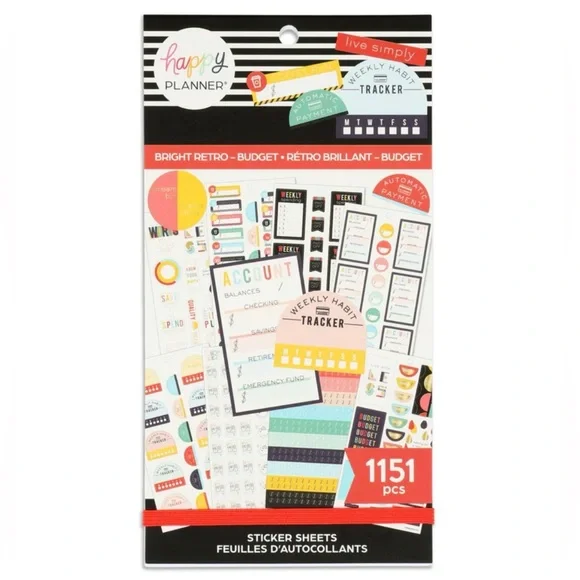 Happy Planner 1152 piece Vibrant Budget Sticker Collection NEW - Picture 3 of 10